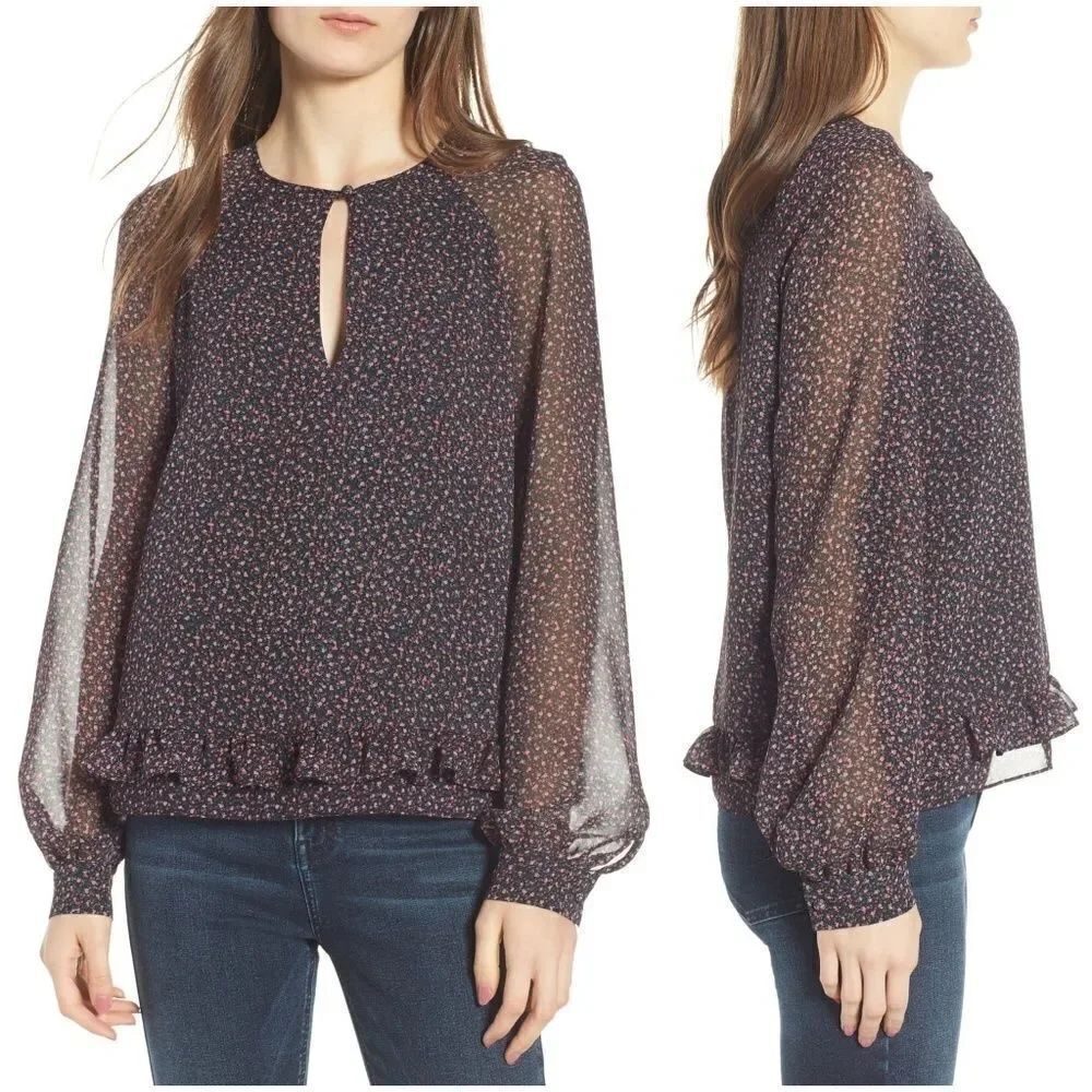 REBECCA MINKOFF Lorena Floral Top Sz Med